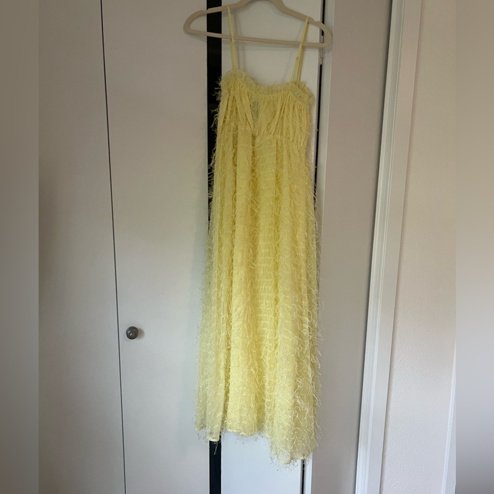ASOS Yellow Feather Dress Size 2